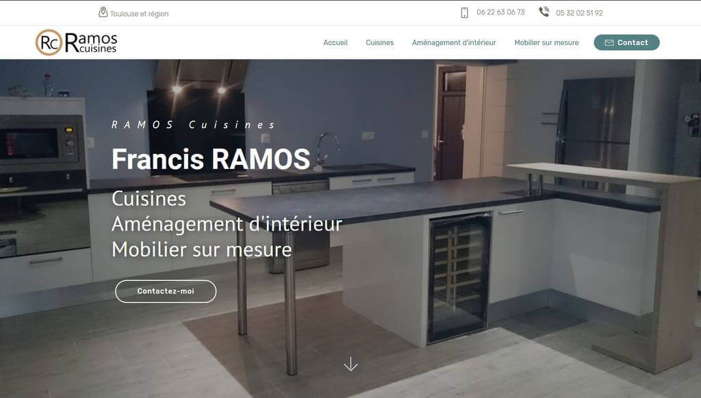 Site web Ramos Cuisines concepteur créateur de mobilier à Toulouse - Création SyBprod